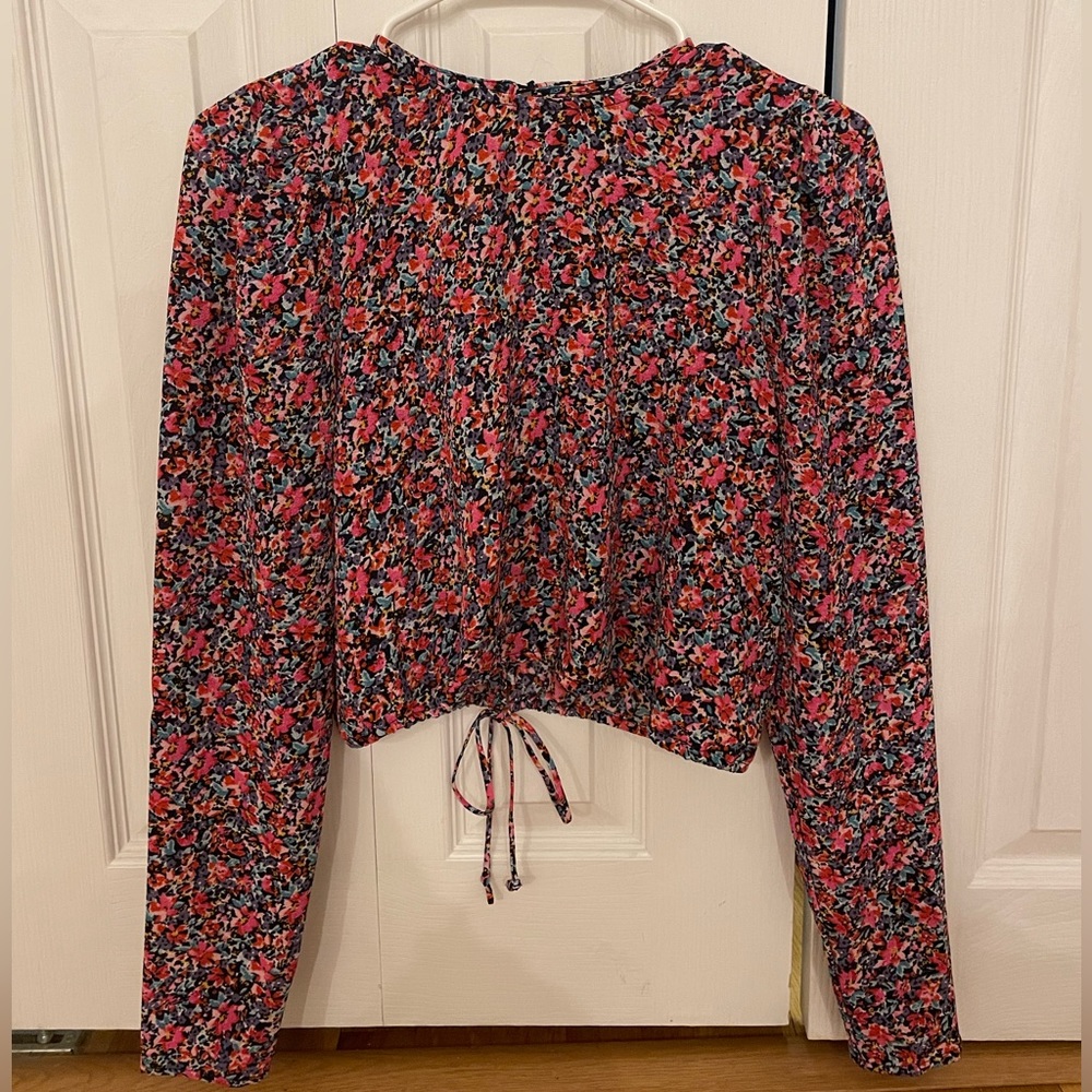 AFRM floral open back tie crop top